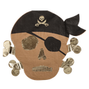 16 serviettes pirate papier kraft noir et or 33x26,2cm - 2 plis