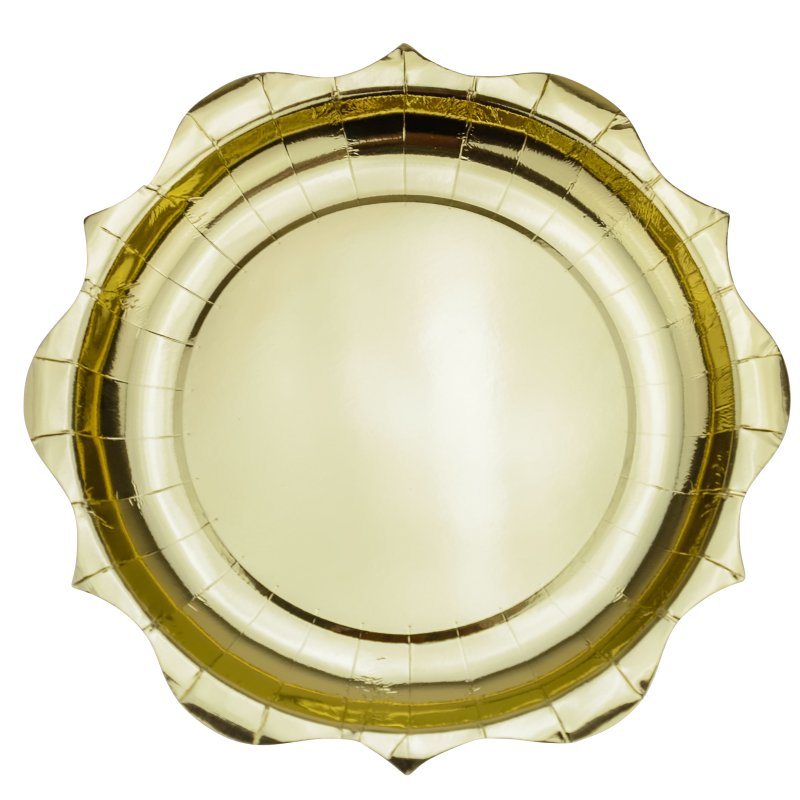 8 assiettes or metallise 23cm