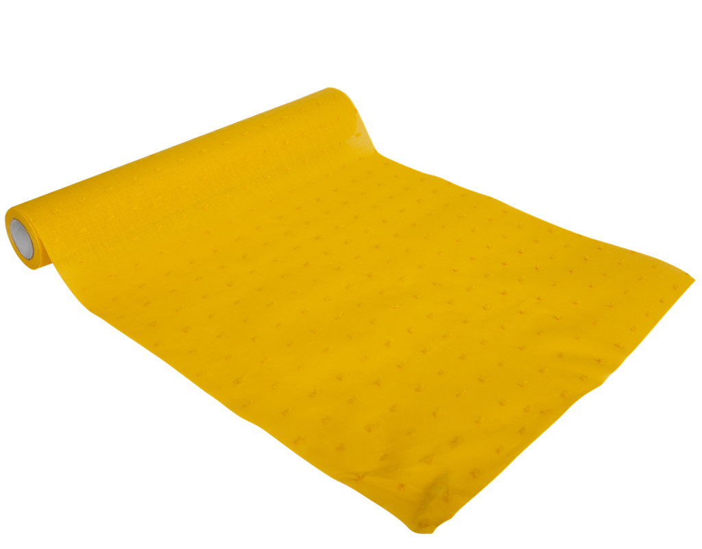 Chemin de table plumetis moutarde 2 8cmx5m lavable