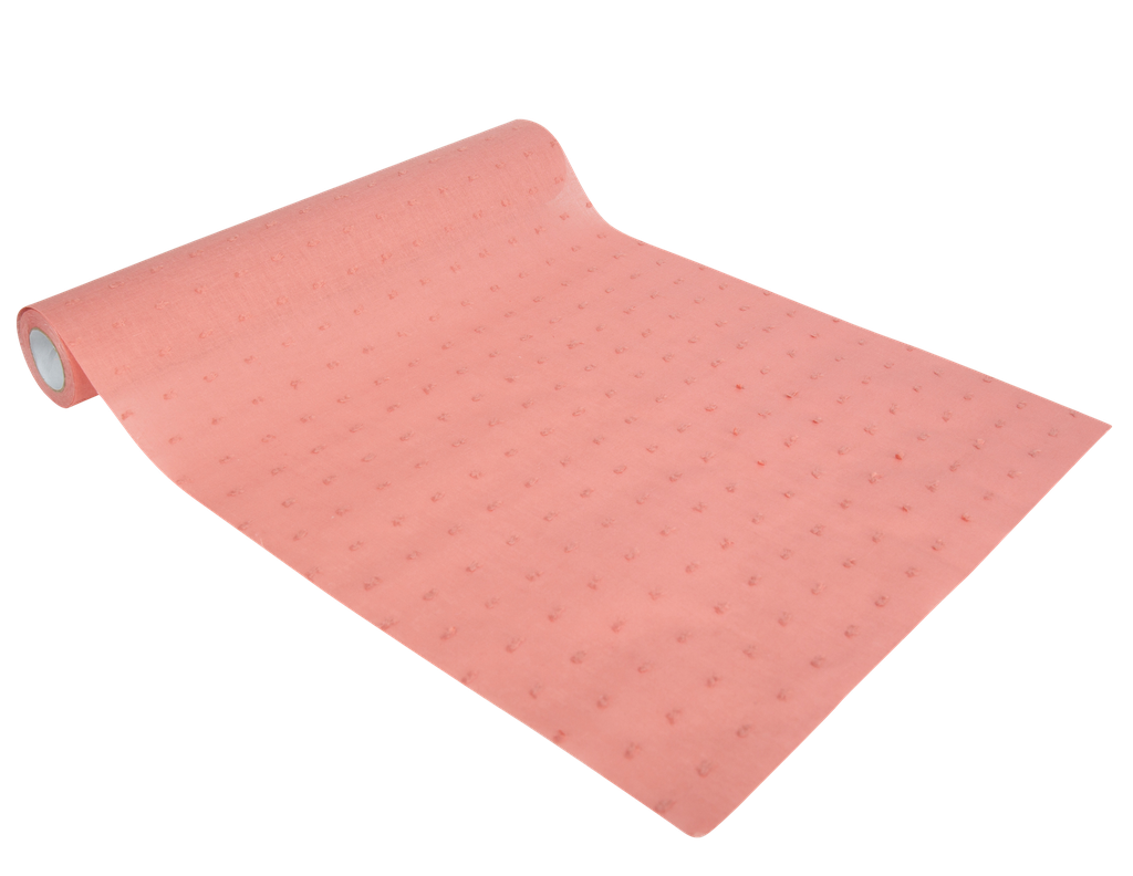 Chemin de table plumetis vieux rose 28cmx5m lavable