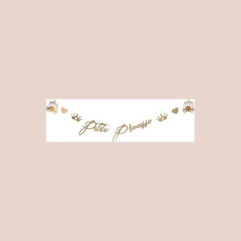 Guirlande "petite princesse" papier métal or 7 à 24cm - 1,65m