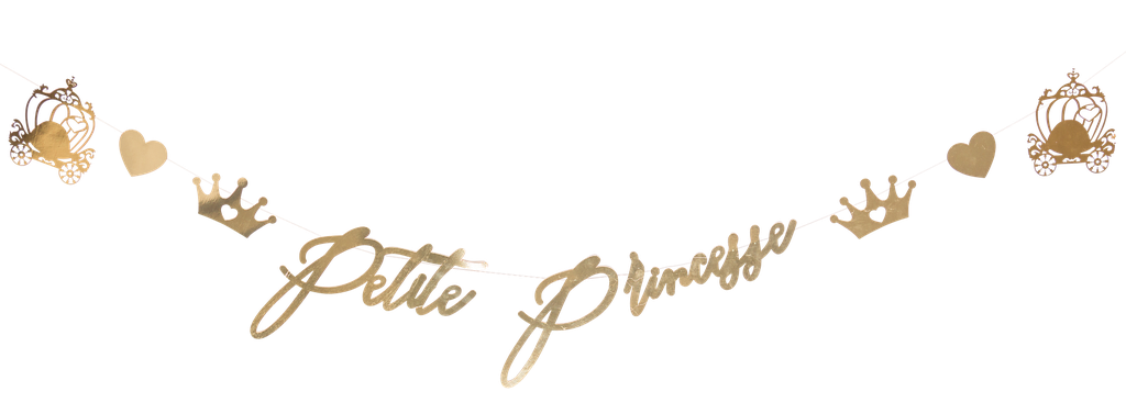 Guirlande "petite princesse" papier métal or 7 à 24cm - 1,65m