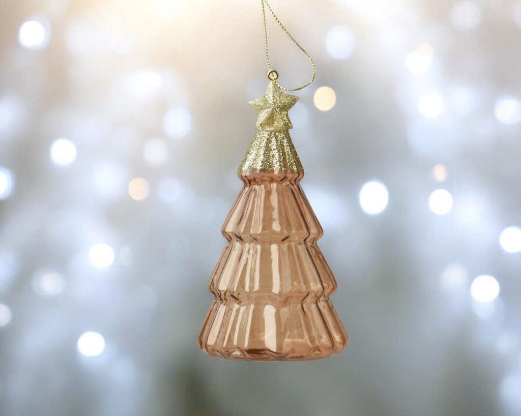 Sapin verre a/etoile sur le haut shine
