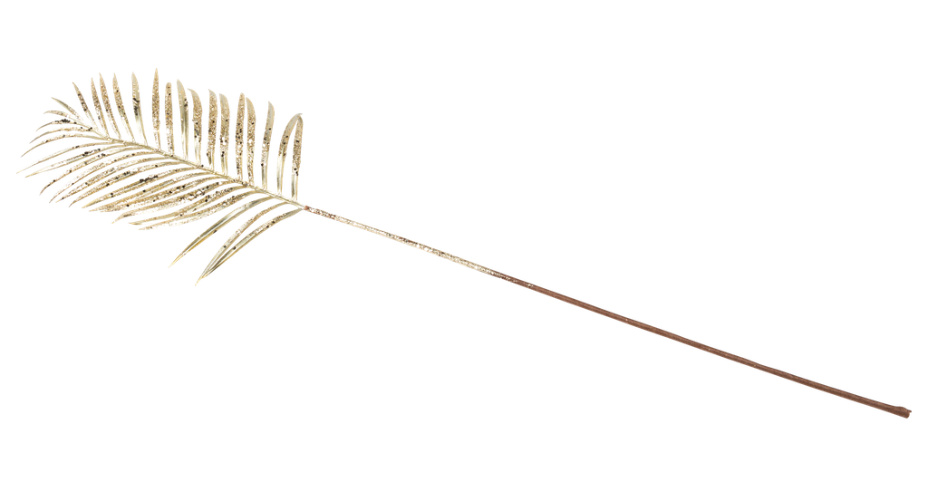 Feuille de palmier champagne metall ise et paillettes 88cm