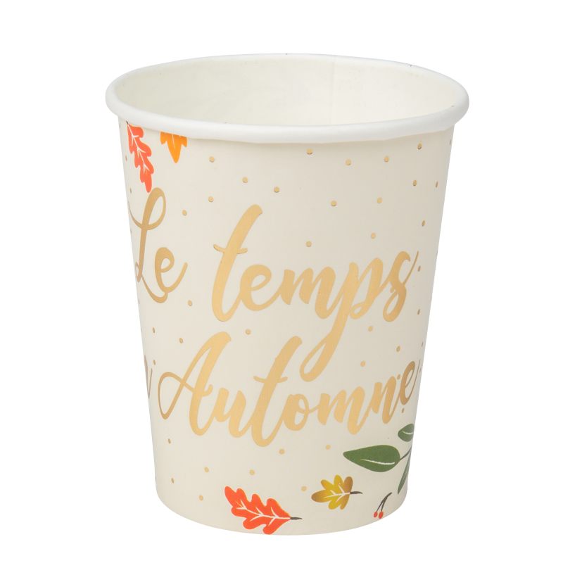 8 gobelets le temps d'un automne do rure or 255ml