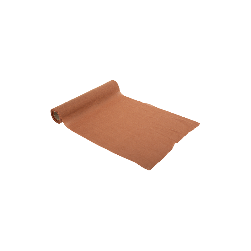 Chemin de table mousseline terre de sienne 28cmx5m