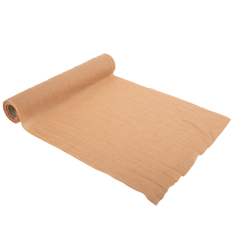 Chemin de table mousseline fauve 28cmx5m