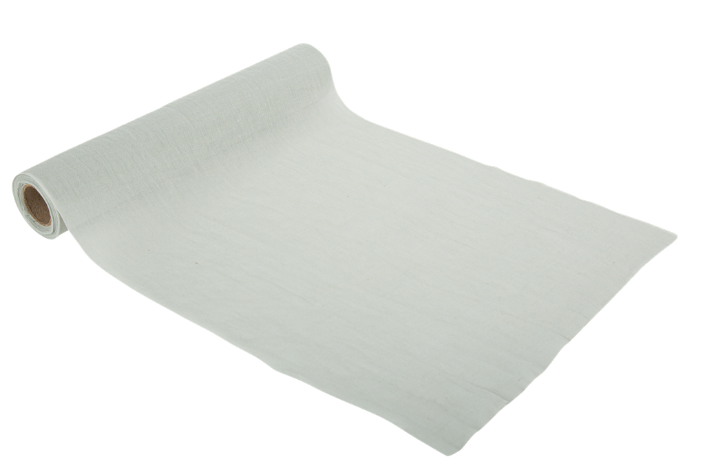 Chemin de table mousseline vert eucalyptus 28cmx5m