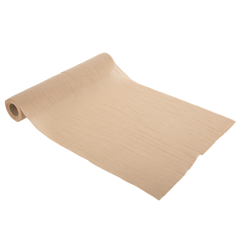 Chemin de table mousseline noisette 28cmx5m