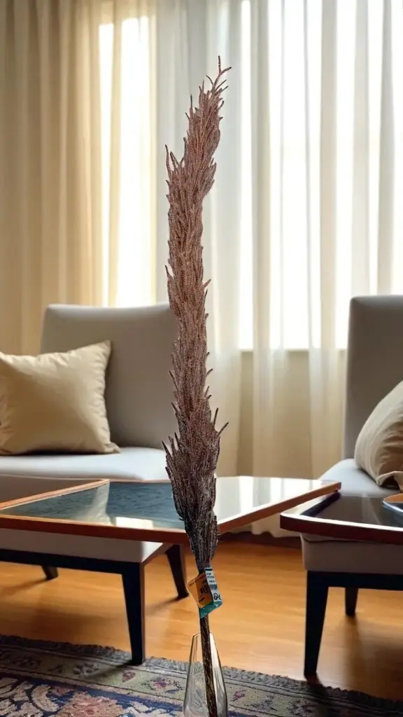 Herbe de la pampa plastique clr rouille