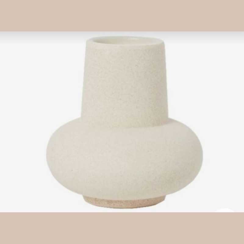 Vase ceramique tachete or-rose clair