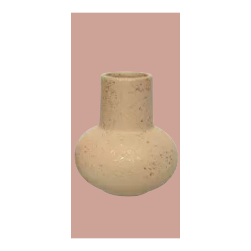 Vase ceramique tachete or-rose fonce