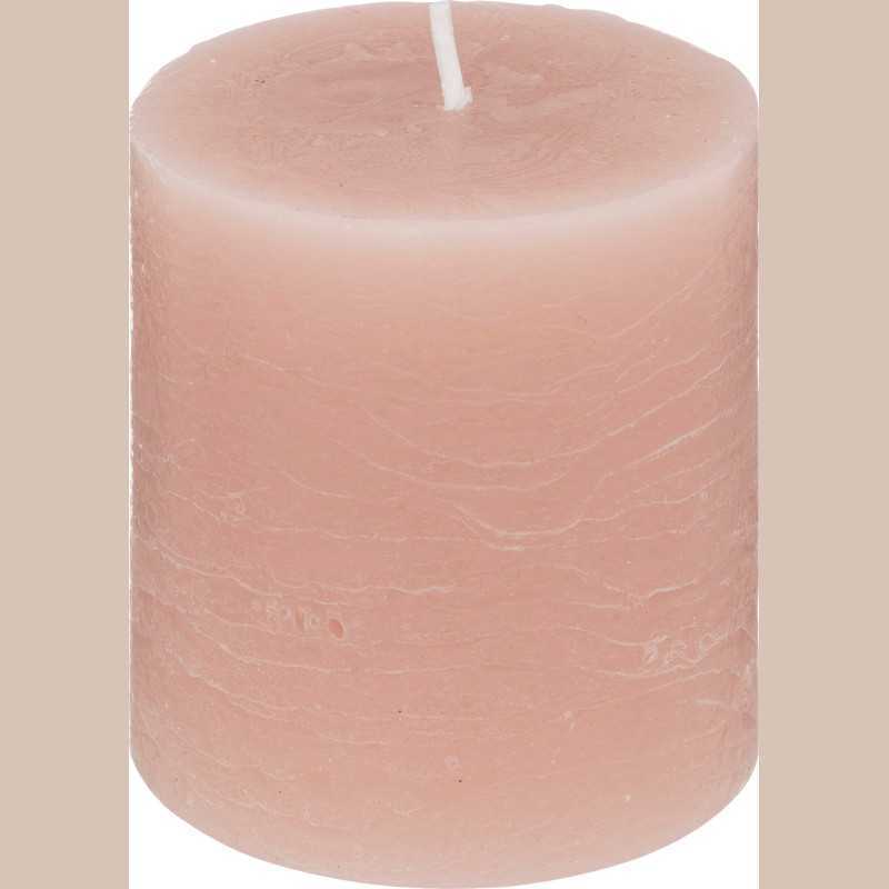Bougie  rond olia rose 6.7x7cm