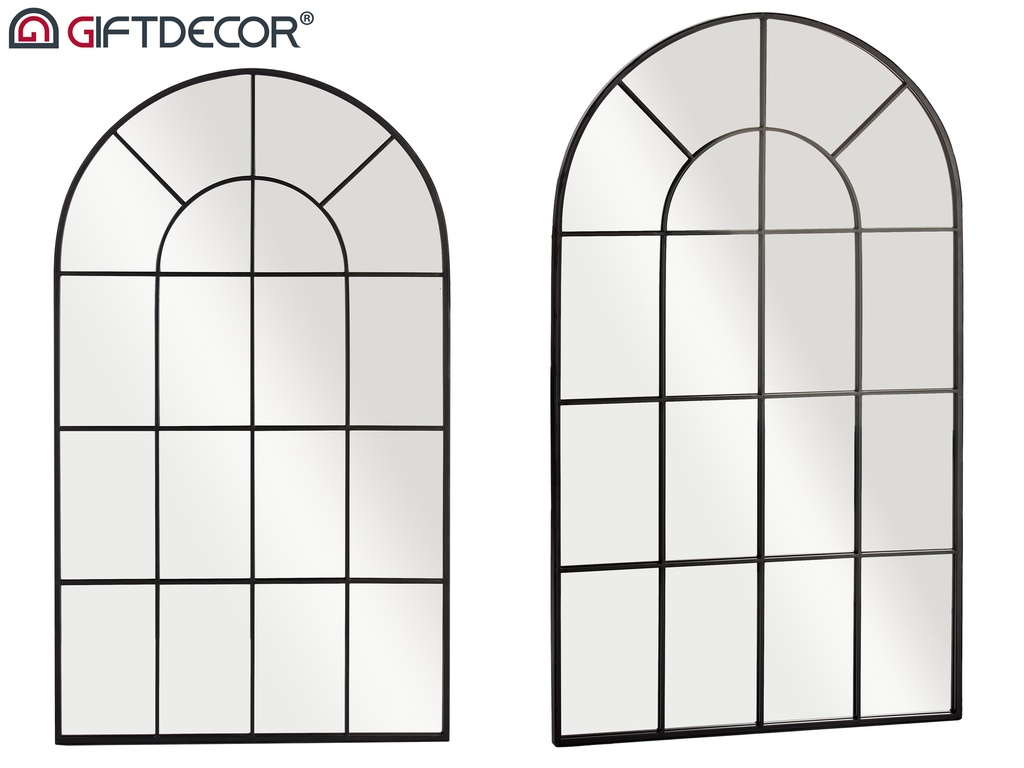 Miroir fenetre courbe noir 120x70cm