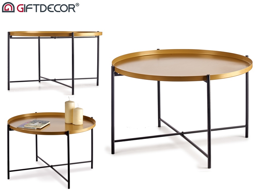 Table ronde doree