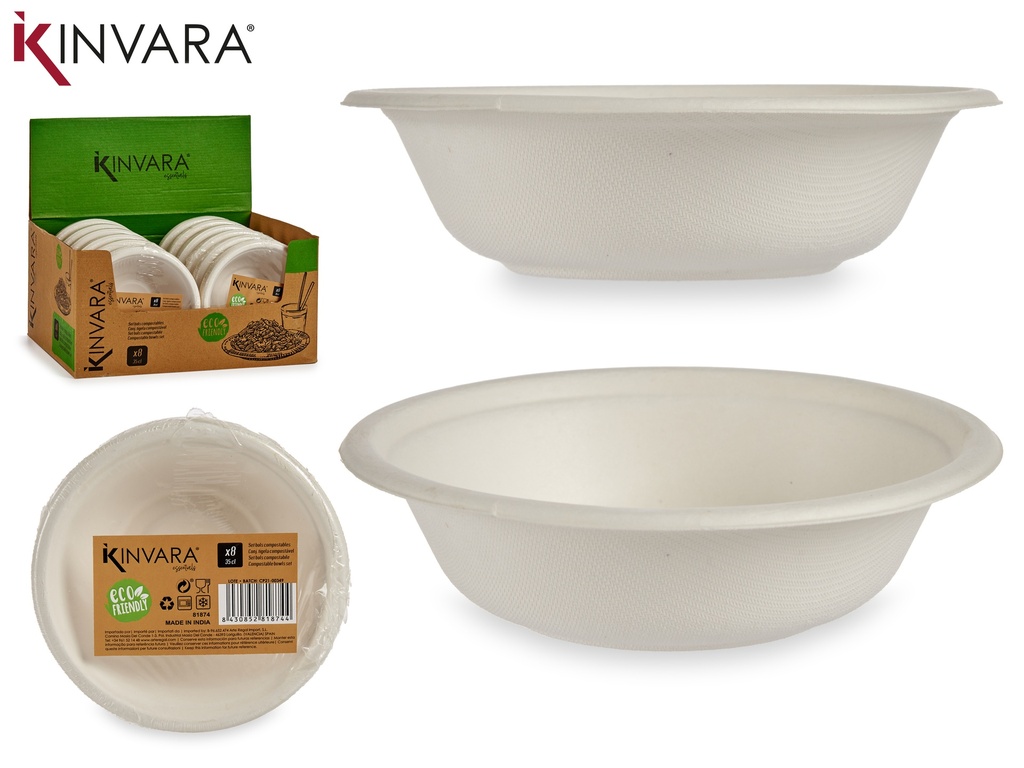 Set 8 bols 350ml compostables