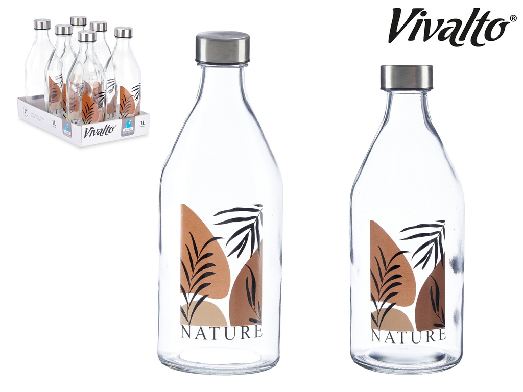 Bouteille verre 1l nature bouchon en aci