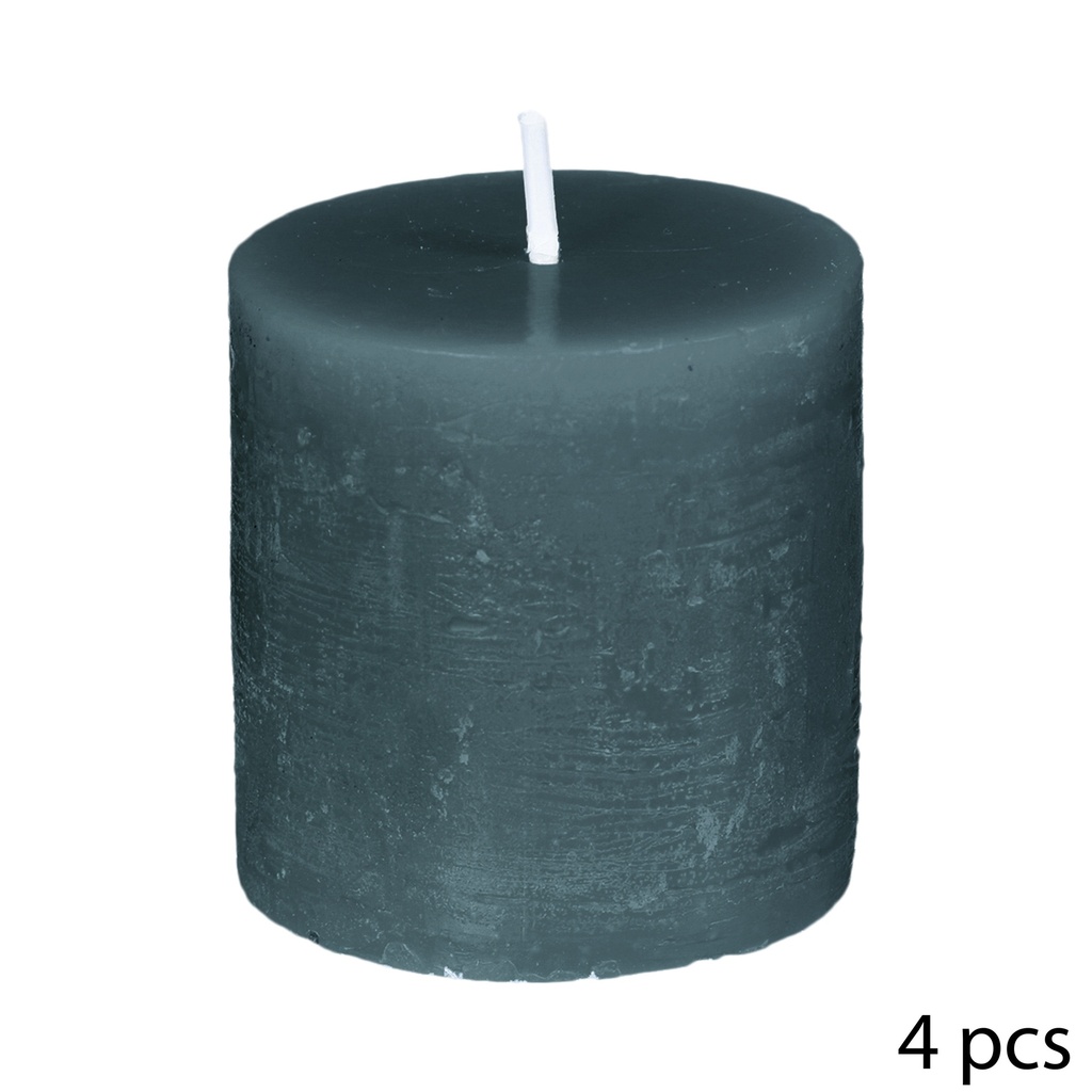 Bougie rond  olia bleu canard d4.5 x4 cm