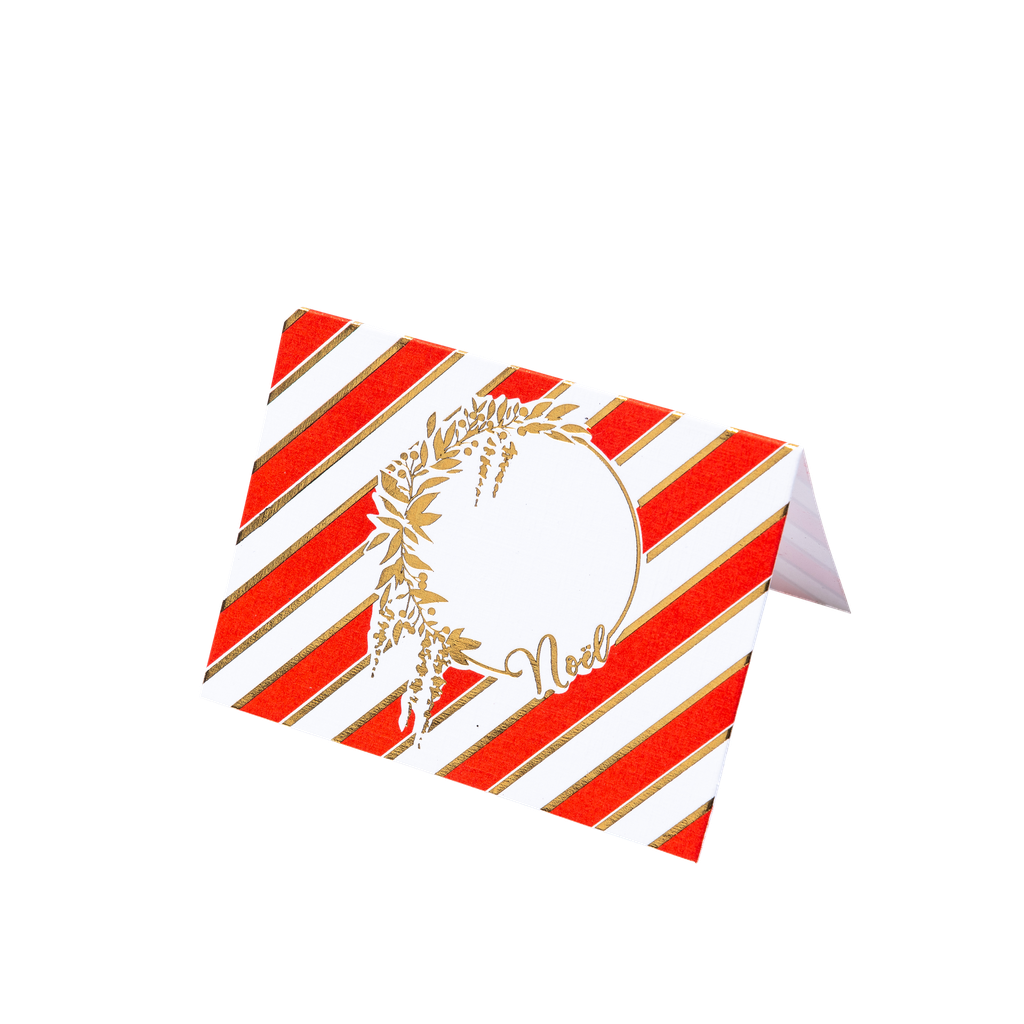 8 marque places tradi rouge blanc o r 8x6cm