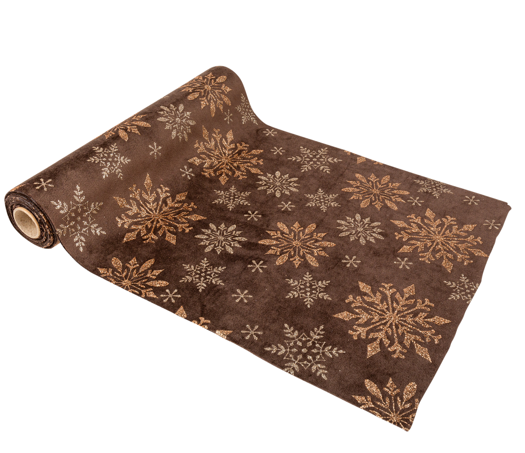  chemin de table  velours flocon choco paillettes