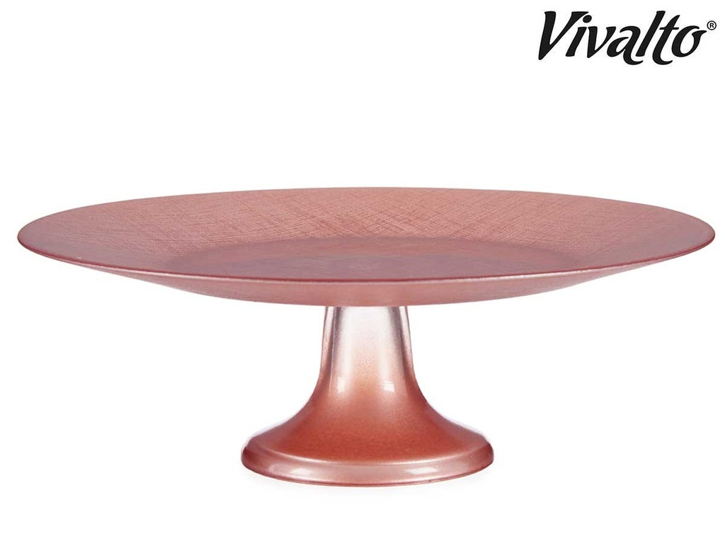 Boite a tarte verre 33cm avec pied rose