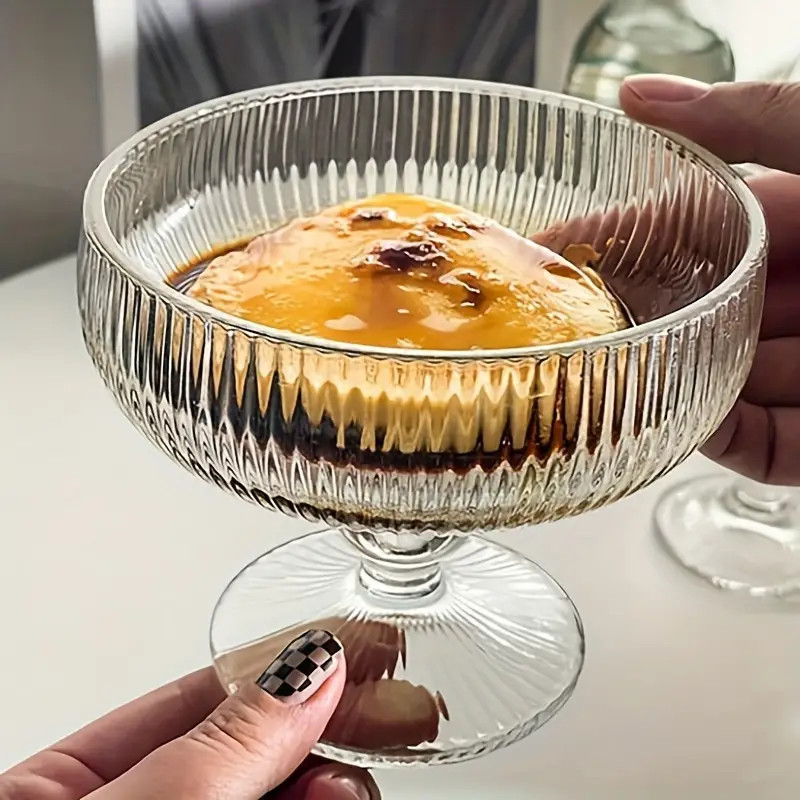 Coupe a glace 310ml transparent rayures