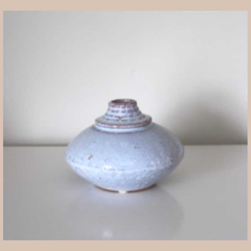 Vase gres rond glacage reactif