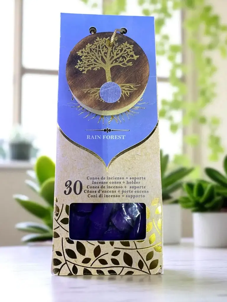 30 cônes d'encens support en bois rain forest