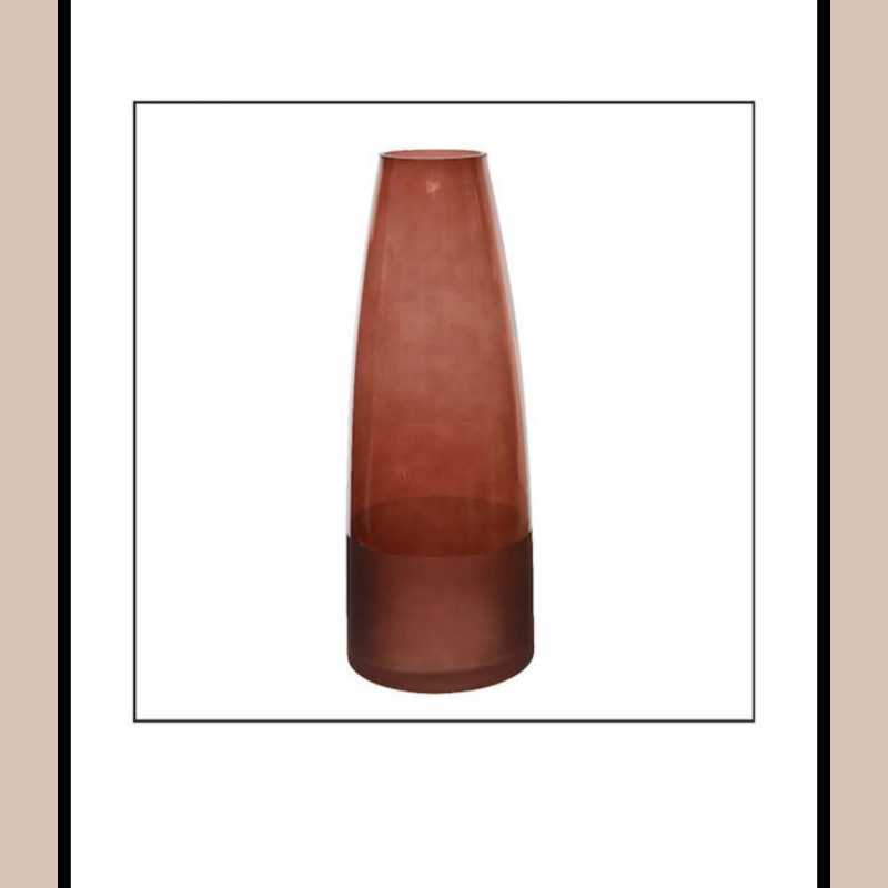 Vase en verre fond avec effet givré