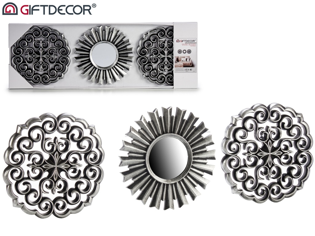 Ensemble decoration avec un miroir noir/argent