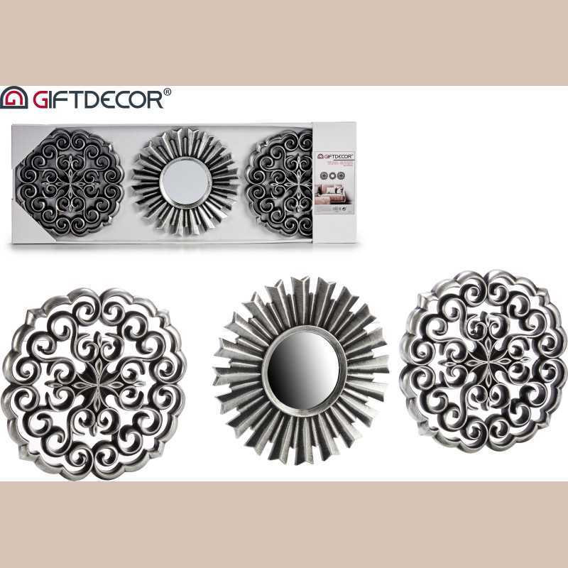 Ensemble decoration avec un miroir noir/argent