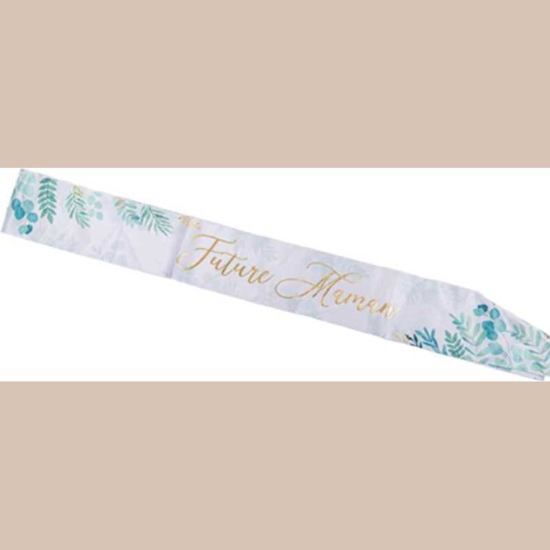 Echarpe oh baby future maman vegetal et or polyester 78x9,5cm