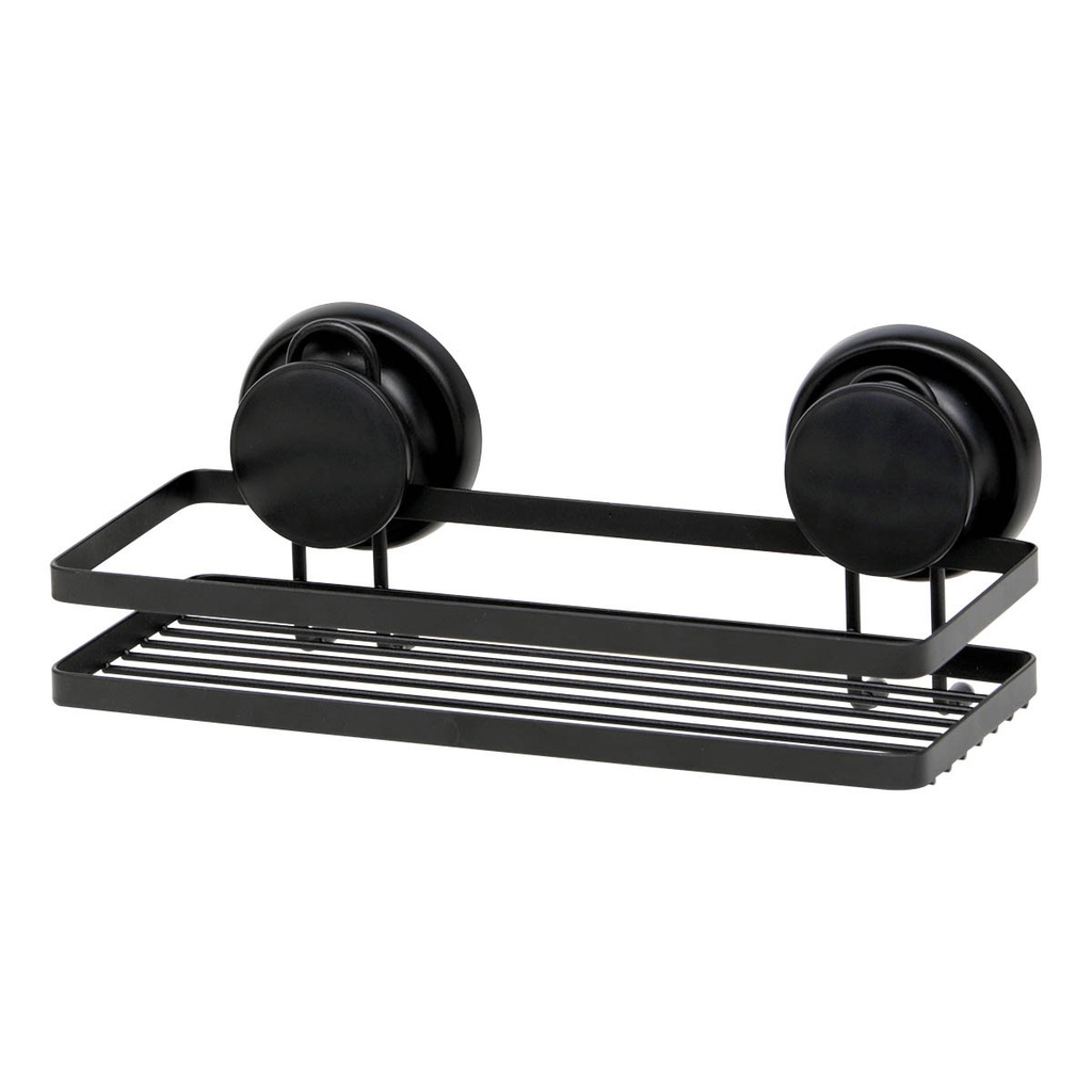 Panier rectangulaire metal sur ventouses - noir