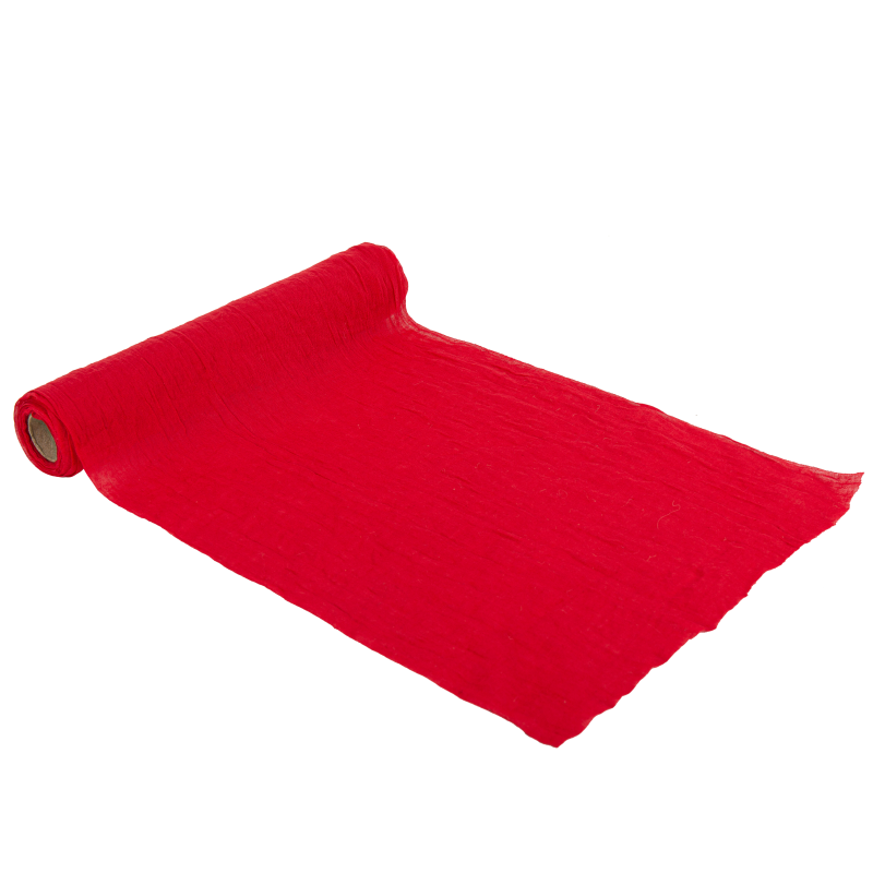 Chemin de table mousseline rouge 28cmx5m