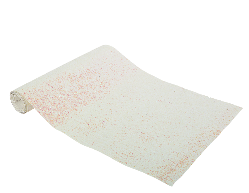 Chemin de table éblouissant paillettes blanche s irisées 30cmx1