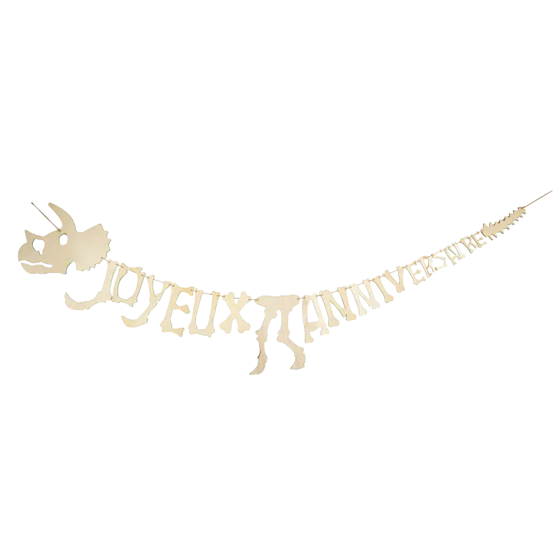 Guirlande joyeux anniversaire dinosaure en bois 2m