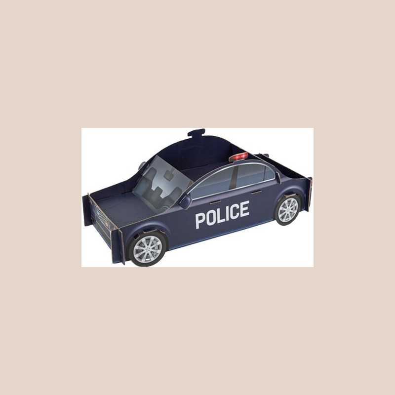 Présentoir voiture de police carton marine 55x22x22cm