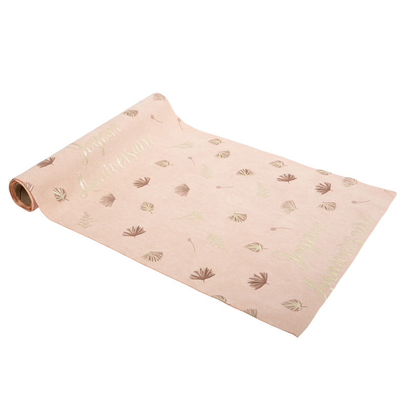 Cdt joyeux anniversaire bohème suédine blush et or 28cmx3m