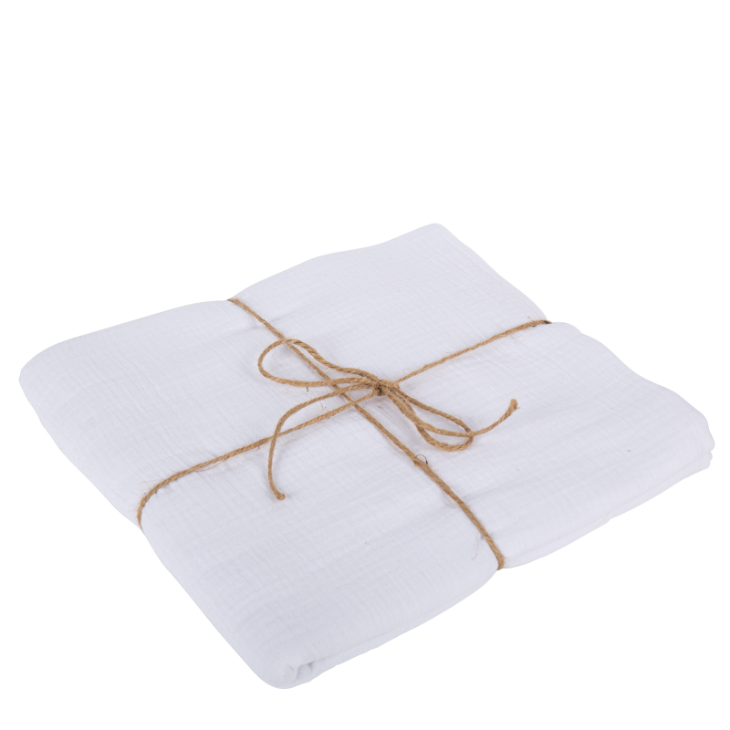 Nappe gaze de coton blanche 1,30x2,40m lavable a 30°