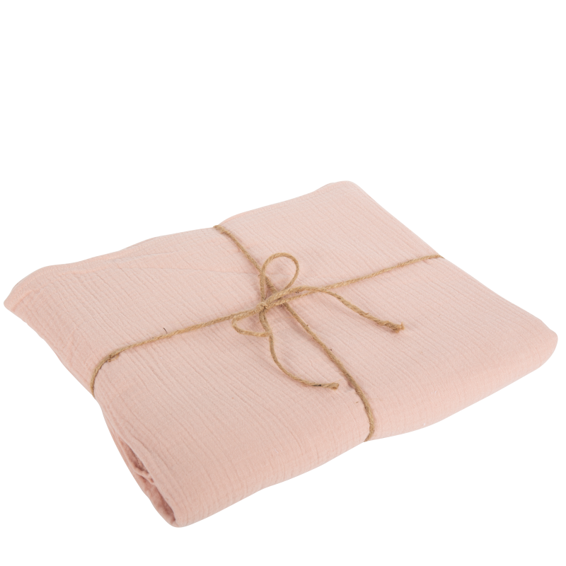 Nappe gaze de coton vieux rose 1,30 x2,40m lavable a 30°