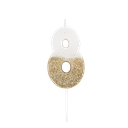  bougie chiffre 8 blanche paillettes