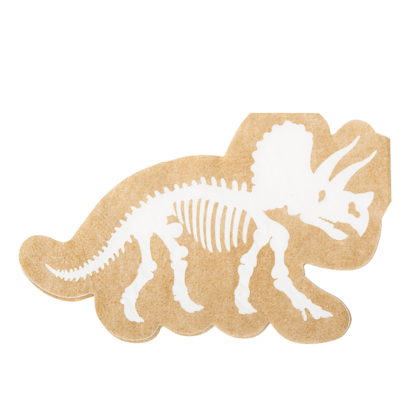 16 serviettes dinosaure kraft et blanc 33x20,5cm 3 plis