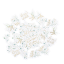 100 confettis sauge green blancs, vert sauge et or de 2 à 5 cm