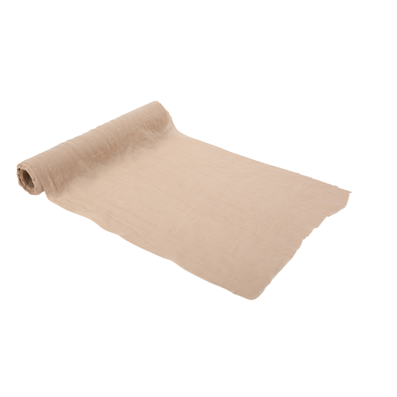 Chemin de table mousseline sable 28cmx5m