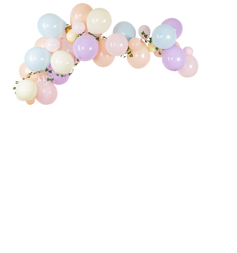 Kit arche berlingot 45 ballons multicolore pastel et or