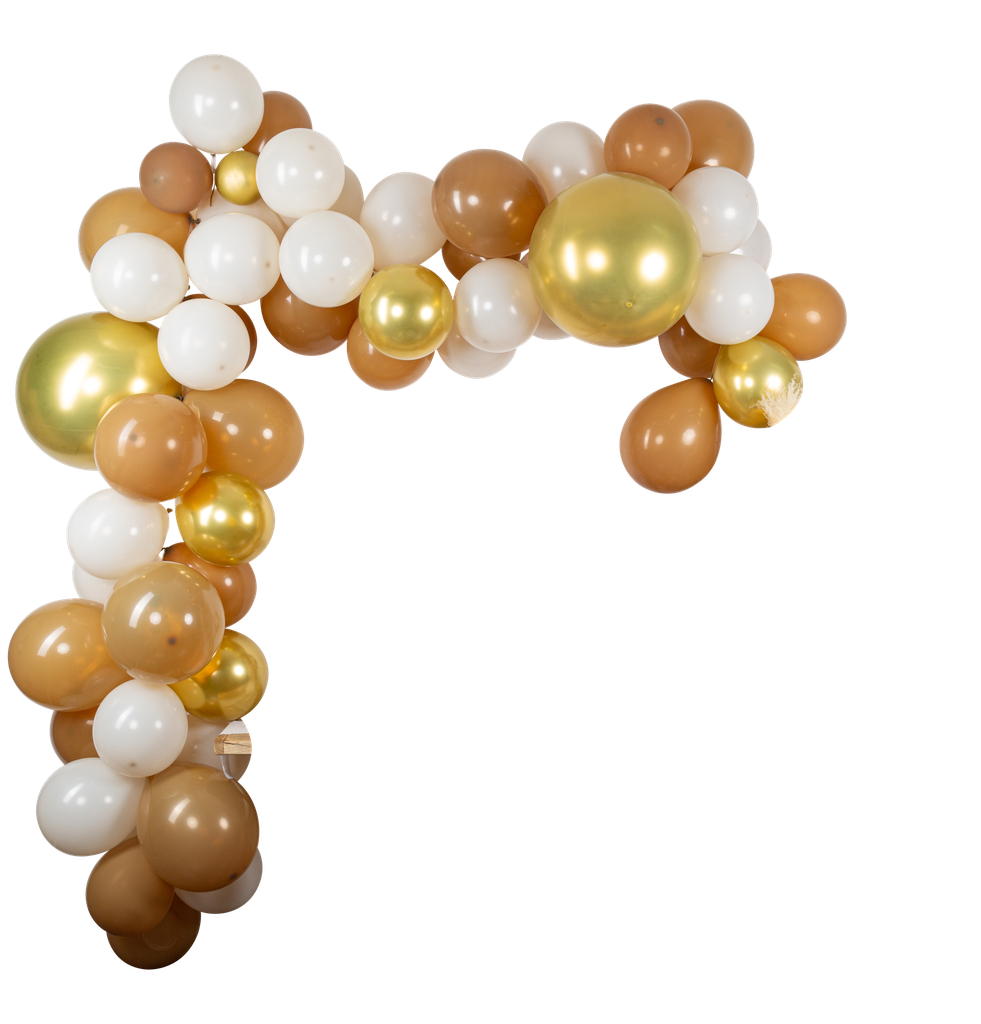 Kit arche de 62 ballons la coffee, moka, crème, cappuccino et or