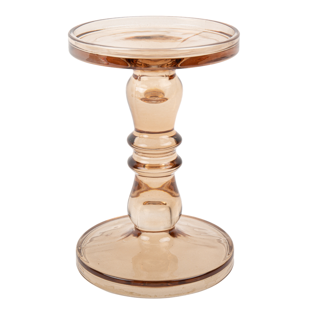  bougeoir barroco - verre moka diametre13cm