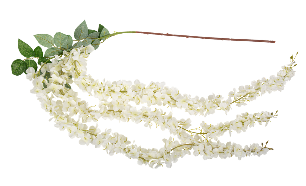 Descente de fleurs d'acacia - blanc hes - 95 cm - sur tige 50 cm