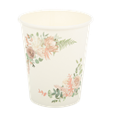 8 gobelets peony blancs, roses, végétal et rose gold 255ml