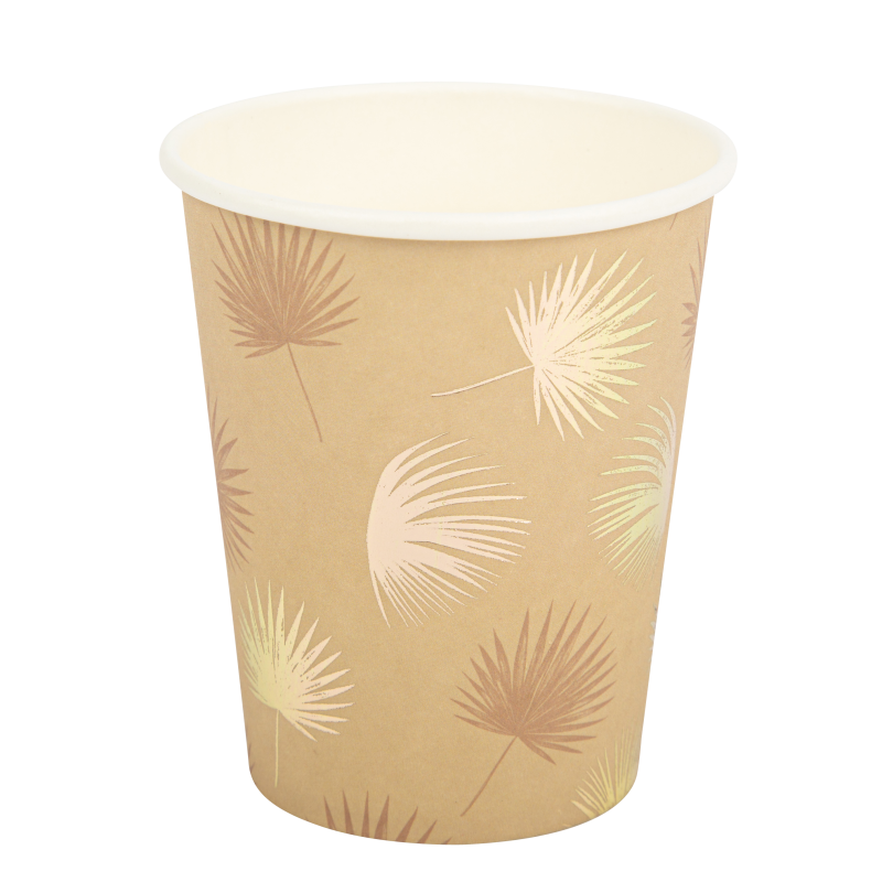 8 gobelets exotique mood sable, camel et or 255ml